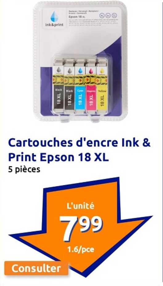 Cartouches d'encre Ink & Print Epson 18 XL