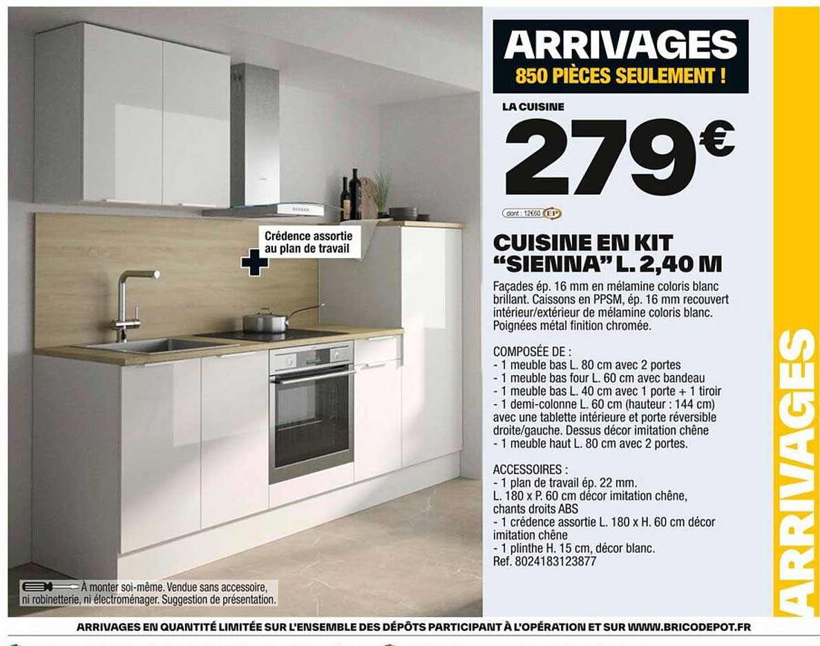 CUISINE EN KIT “SIENNA” L. 2,40 M