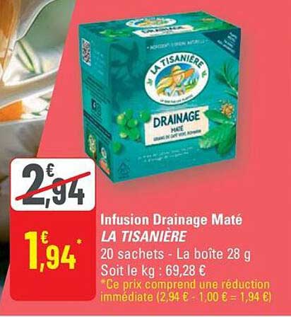 Infusion Drainage Maté LA TISANIÈRE