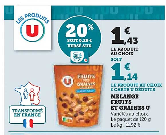 MELANGE FRUITS ET GRAINES U