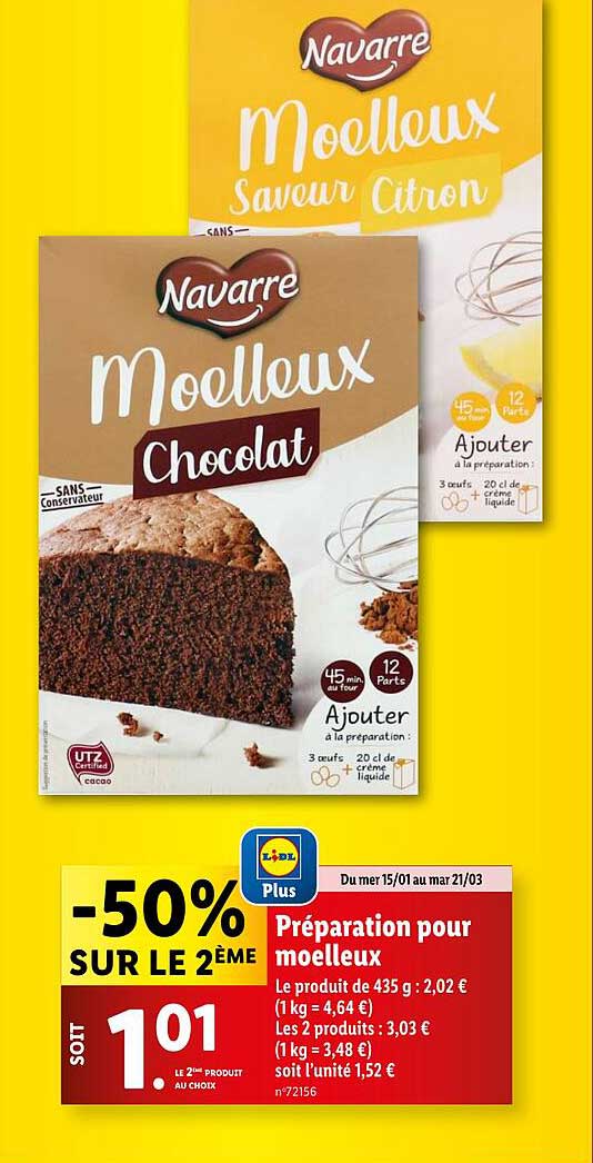 Préparation pour moelleux