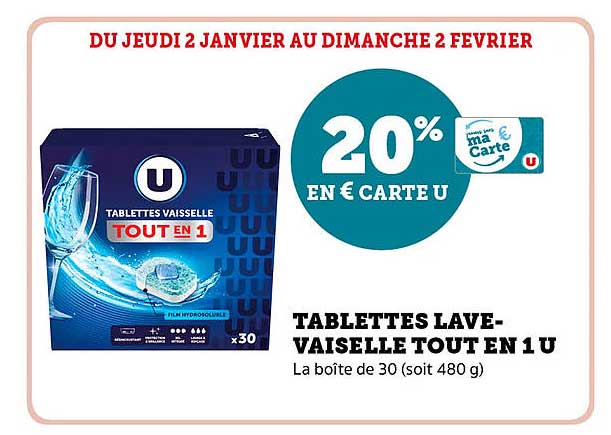 TABLETTES LAVE-VAISSELLE TOUT EN 1 U