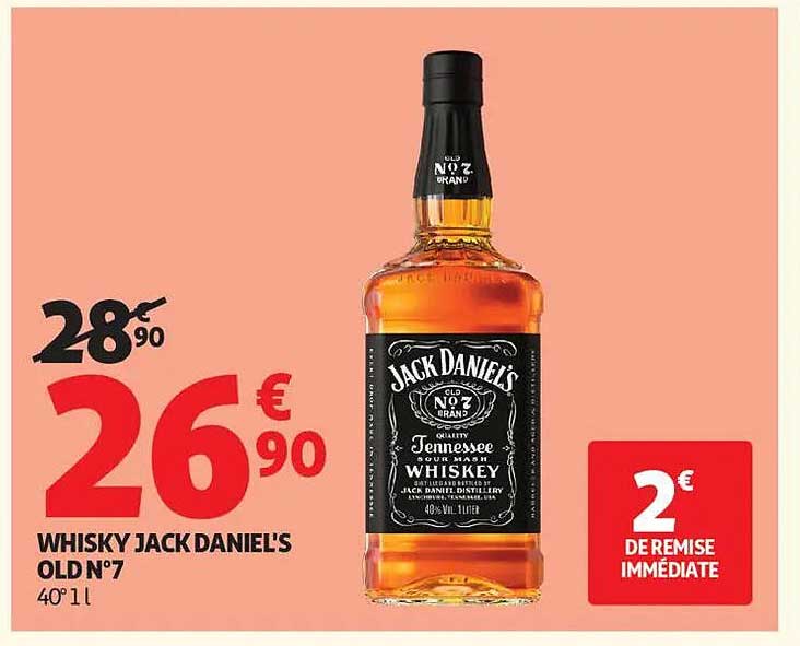 Promo Whisky Jack Daniel's Old N°7 chez Auchan Supermarché