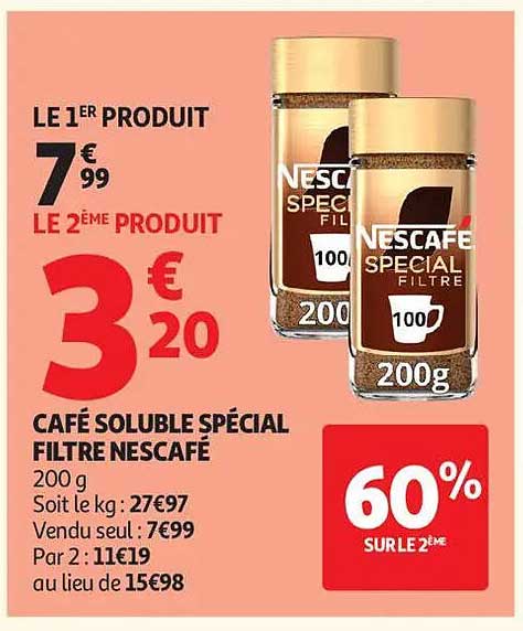 CAFÉ SOLUBLE SPÉCIAL FILTRE NESCAFÉ