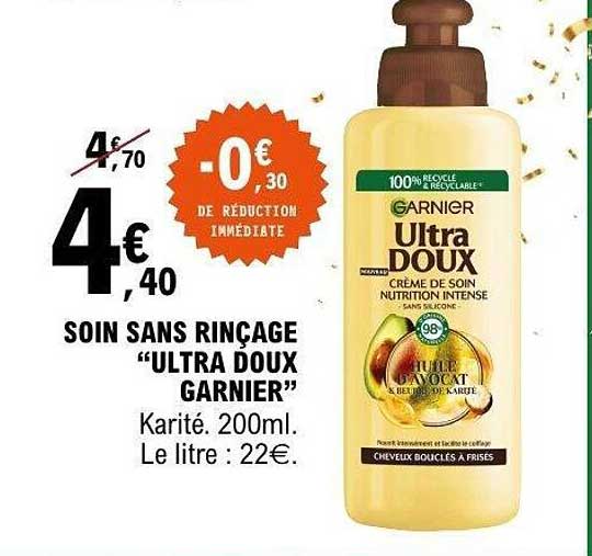 SOIN SANS RINÇAGE "ULTRA DOUX GARNIER"