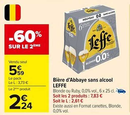 Bière d’Abbaye sans alcool LEFFE