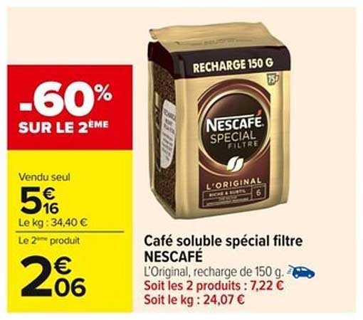 Café soluble spécial filtre NESCAFÉ