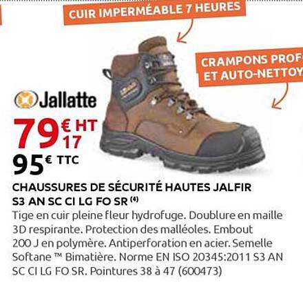 CHAUSSURES DE SÉCURITÉ HAUTES JALFIR S3 AN SC CI LG FO SR