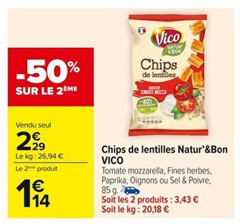 Chips de lentilles Natur’&Bon VICO