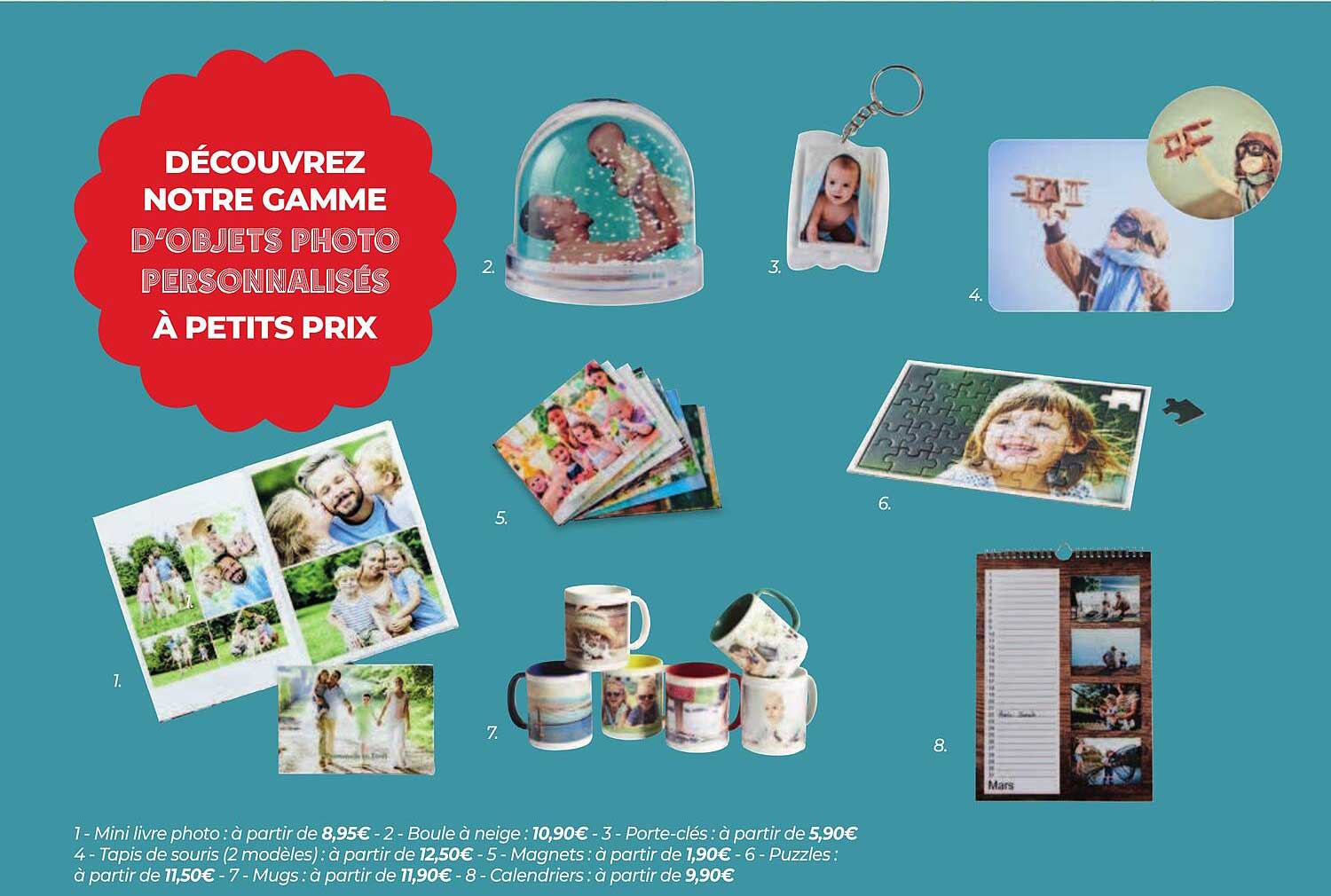 DÉCOUVREZ NOTRE GAMME D'OBJETS PHOTO PERSONNALISÉS À PETITS PRIX
