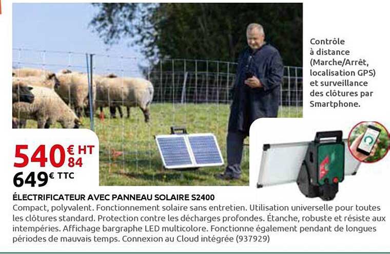 ÉLECTRIFICATEUR AVEC PANNEAU SOLAIRE S2400