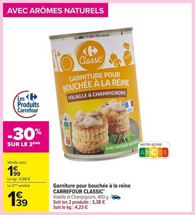 Garniture pour bouchée à la reine Carrefour Classic, Volaille & Champignons