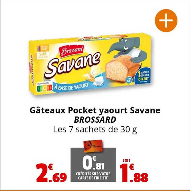 Gâteaux Pocket yaourt Savane BROSSARD Les 7 sachets de 30 g