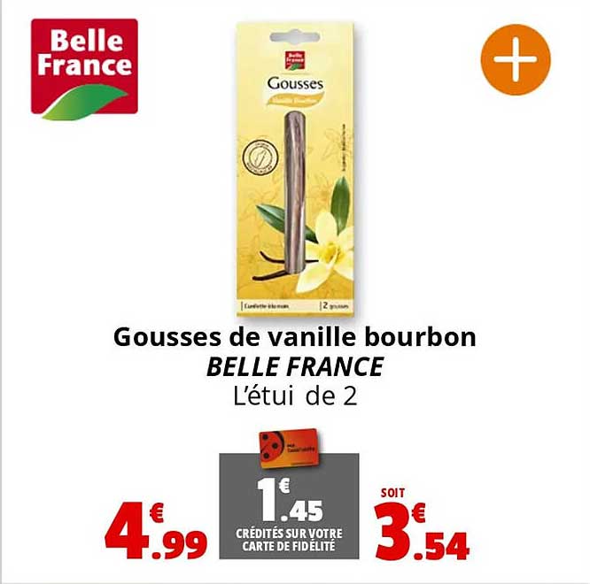 Gousses de vanille bourbon BELLE FRANCE L'étui de 2