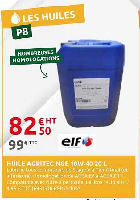 HUILE AGRITEC NGE 10W-40 20 L