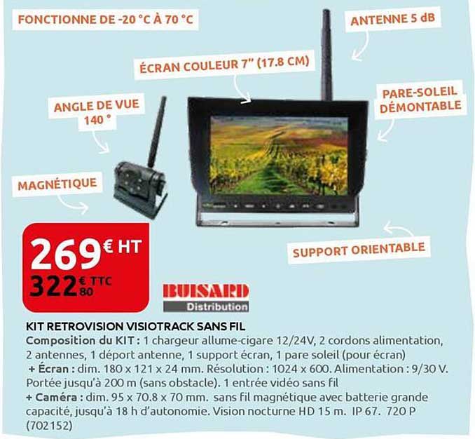 KIT RETROVISION VISIOTRACK SANS FIL
