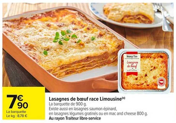 Lasagnes de bœuf race Limousine