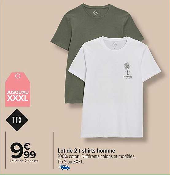 Lot de 2 t-shirts homme