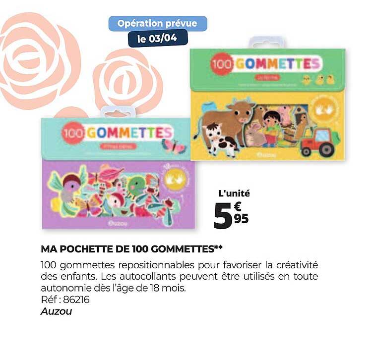 MA POCHETTE DE 100 GOMMETTES