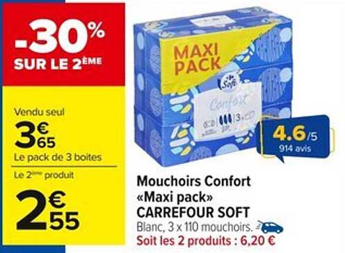 Mouchoirs Confort «Maxi pack» CARREFOUR SOFT