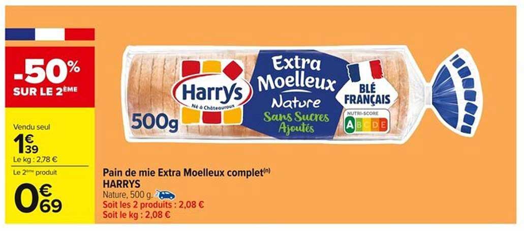 Pain de mie Extra Moelleux complet HARRYS