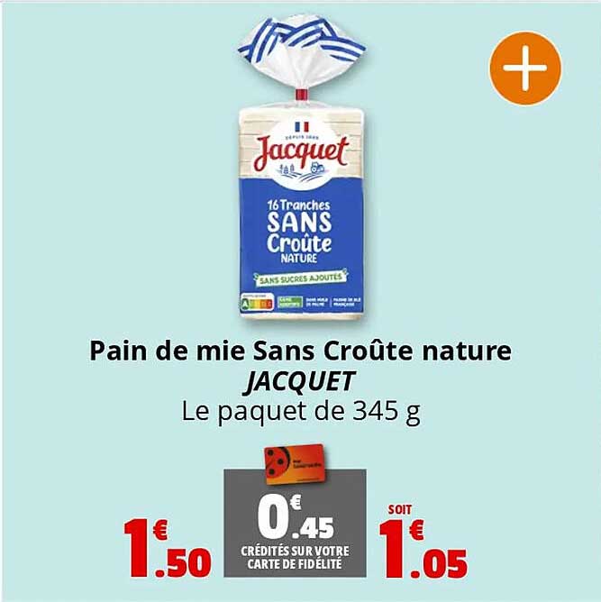 Pain de mie Sans Croûte nature JACQUET