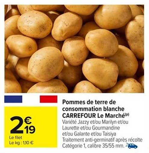 Pommes de terre de consommation blanche CARREFOUR Le Marché