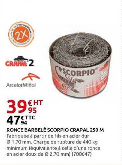 Ronce Barbelé Scorpio Crapal 250 m