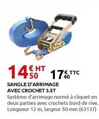 SANGLE D'ARRIMAGE AVEC CROCHET 3.5T