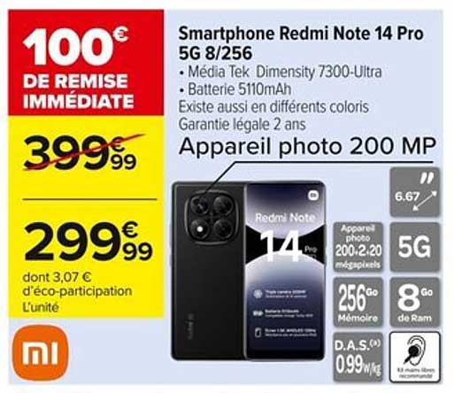 Smartphone Redmi Note 14 Pro 5G 8/256