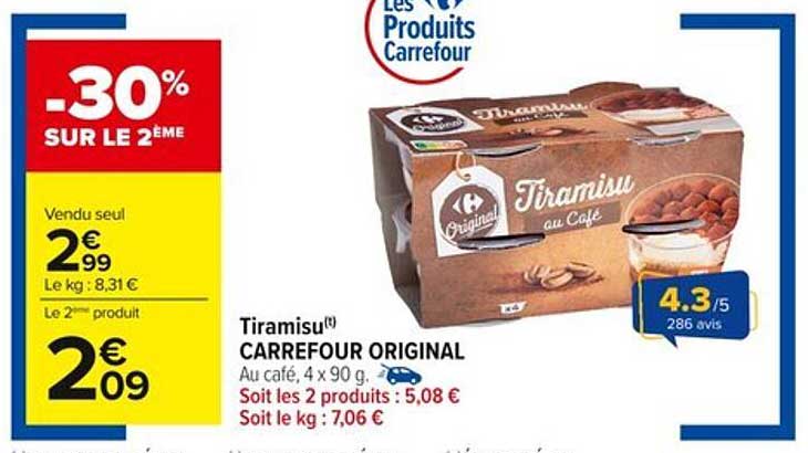 Tiramisu au café Carrefour Original