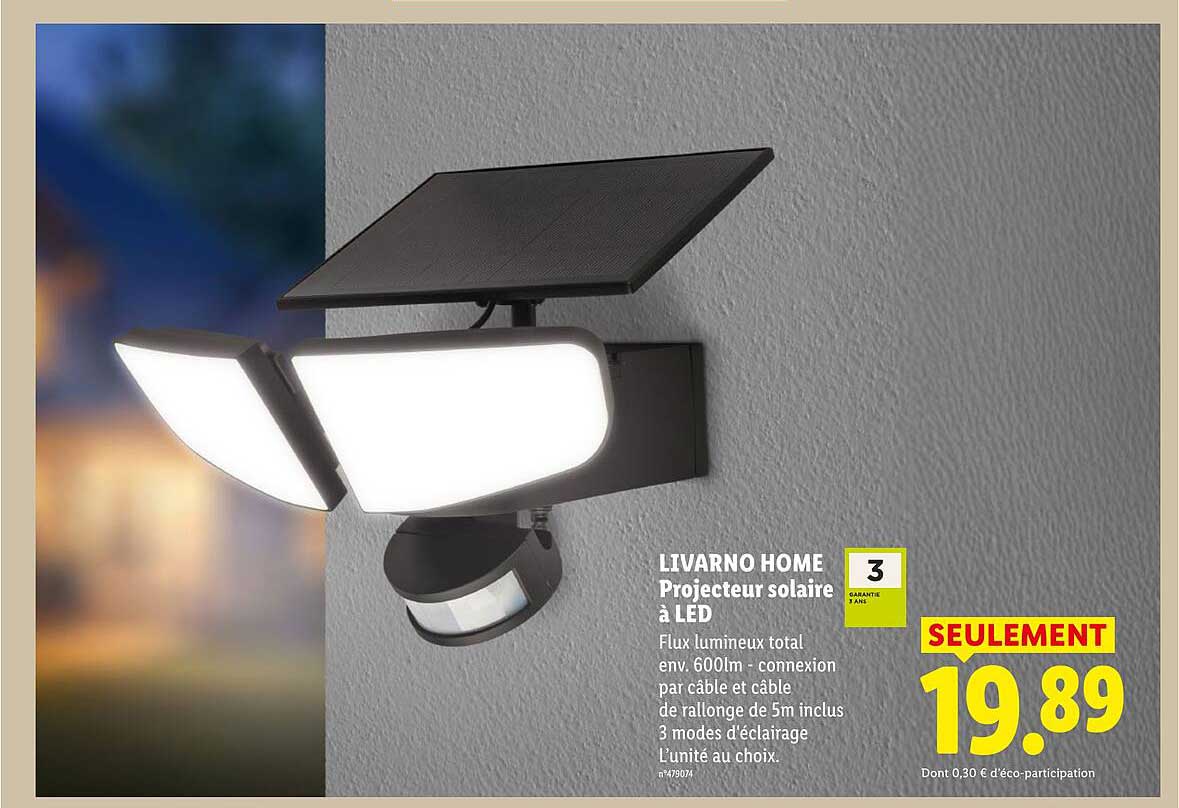 LIVARNO HOME Projecteur solaire à LED