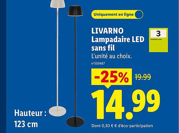 LIVARNO Lampadaire LED sans fil