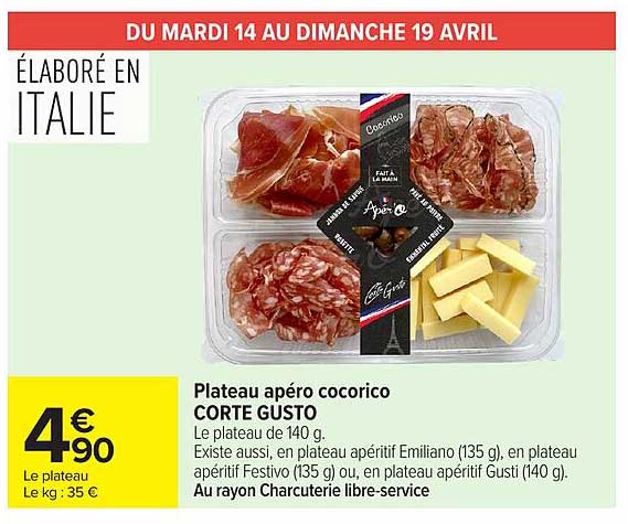 Plateau apéro cocorico CORTE GUSTO