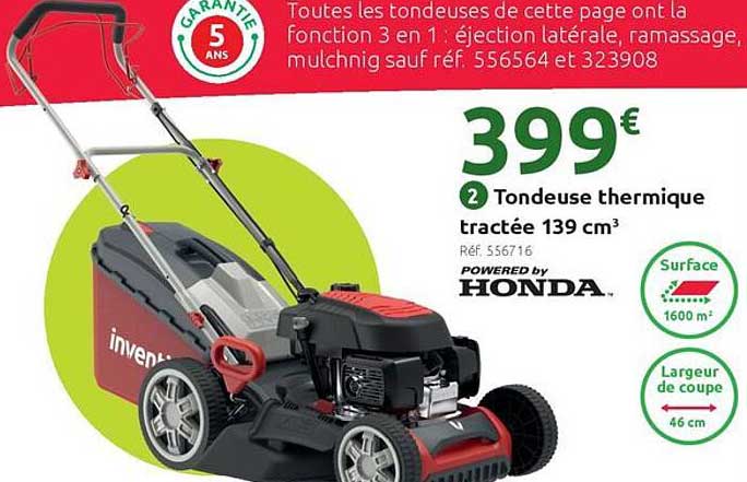 Tondeuse thermique tractée 139 cm³