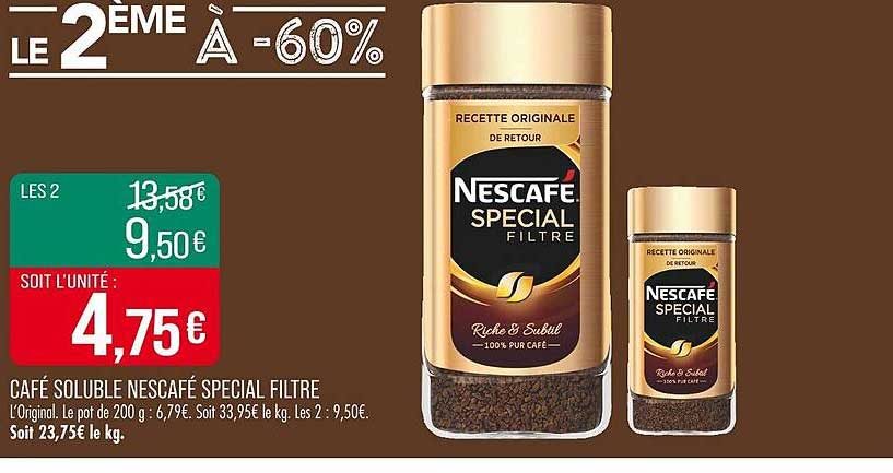 CAFÉ SOLUBLE NESCAFÉ SPECIAL FILTRE