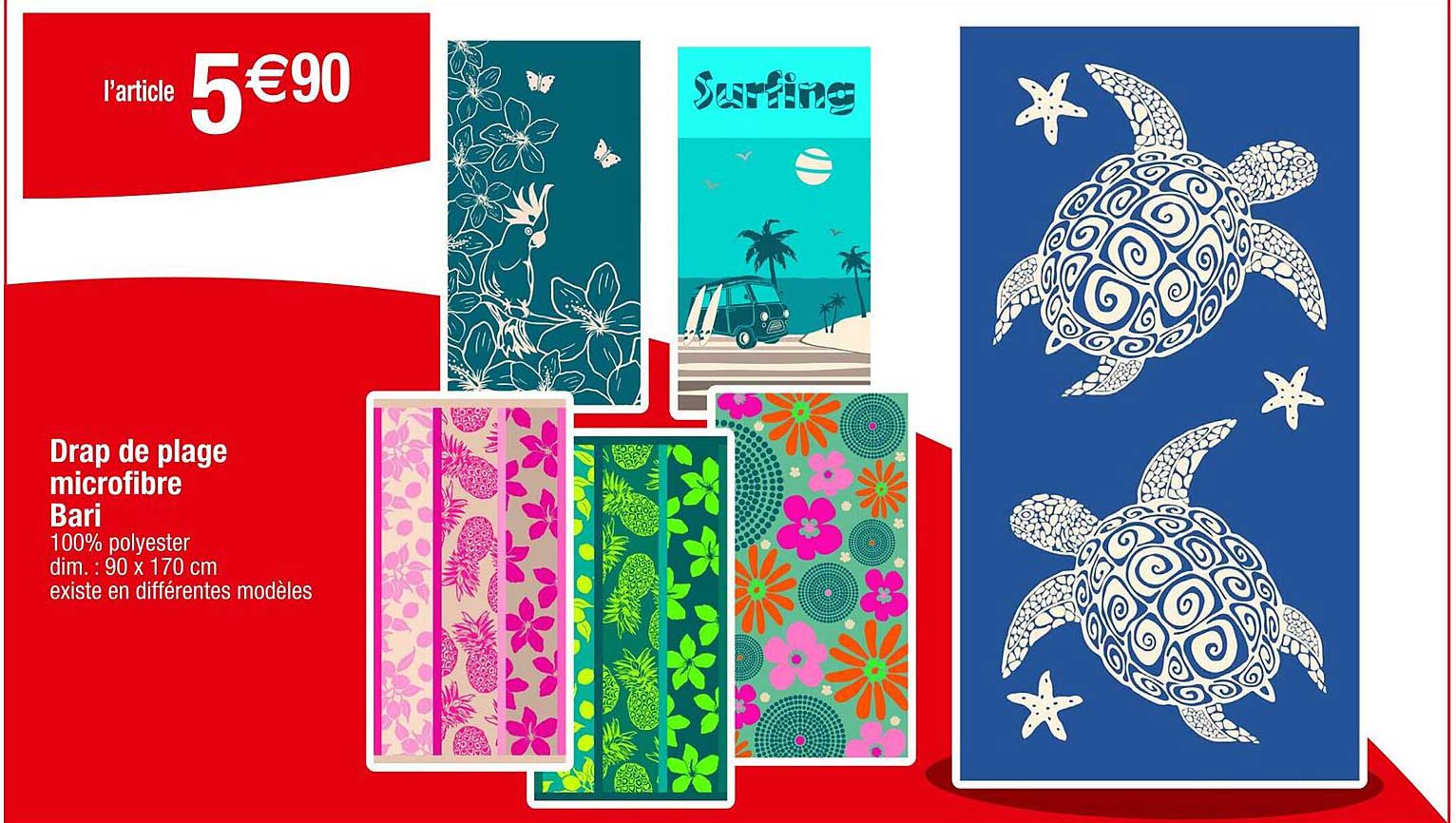Drap de plage microfibre Bari