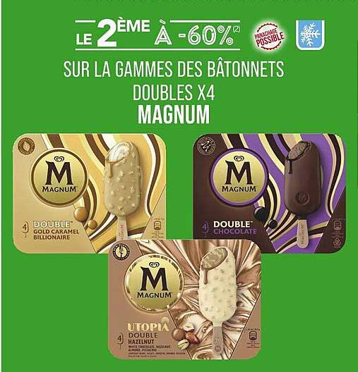 Le 2ème à -60% sur la gamme des bâtonnets Doubles X4 Magnum