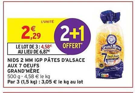 NIDS 2 MM IGP PÂTES D'ALSACE AUX 7 OEUFS GRAND'MÈRE