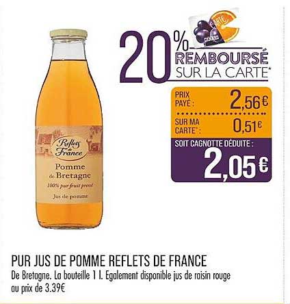 PUR JUS DE POMME REFLETS DE FRANCE
