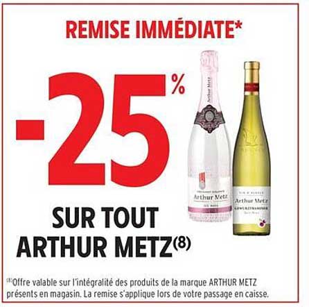 REMISE IMMEDIATE* -25% SUR TOUT ARTHUR METZ(8)