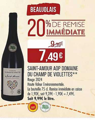 SAINT-AMOUR AOP DOMAINE DU CHAMP DE VIOLETTES