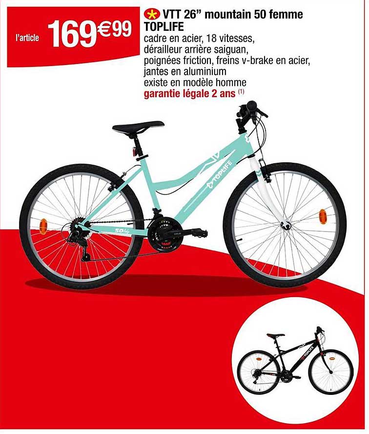 VTT 26" mountain 50 femme TOPLIFE