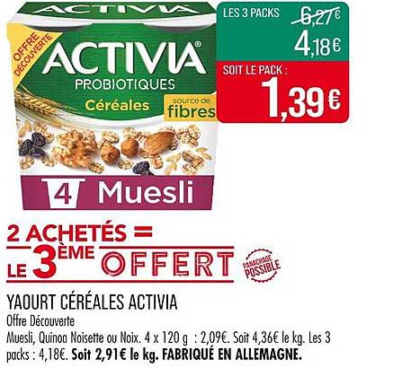 YOGOURT CÉRÉALES ACTIVIA
