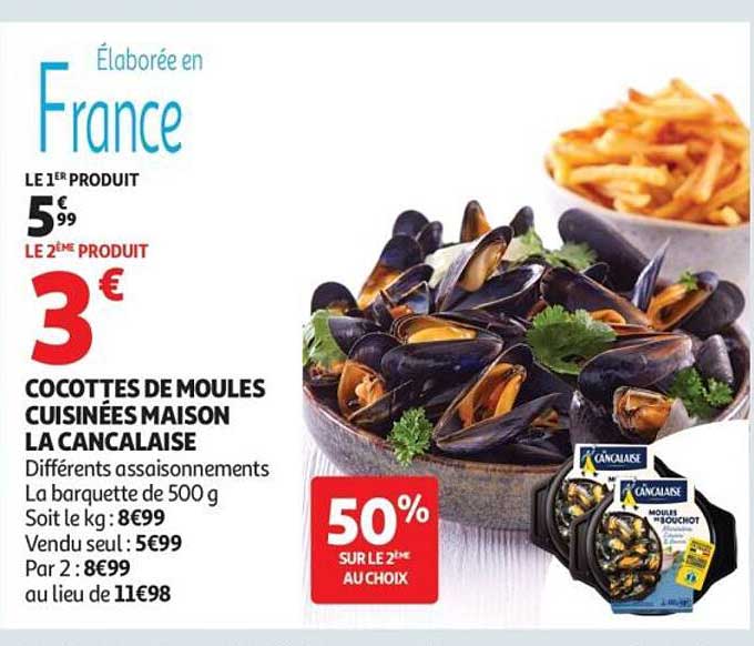 Cocottes de moules cuisinées maison La Cancalaise
