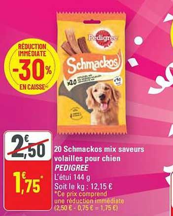 20 Schmackos mix saveurs volailles pour chien