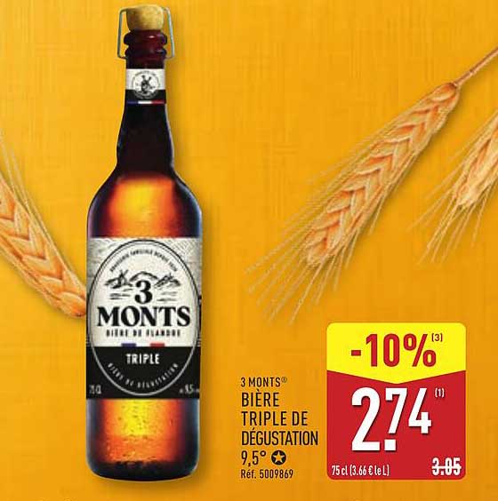 3 MONTS® BIÈRE TRIPLE DE DÉGUSTATION 9,5°