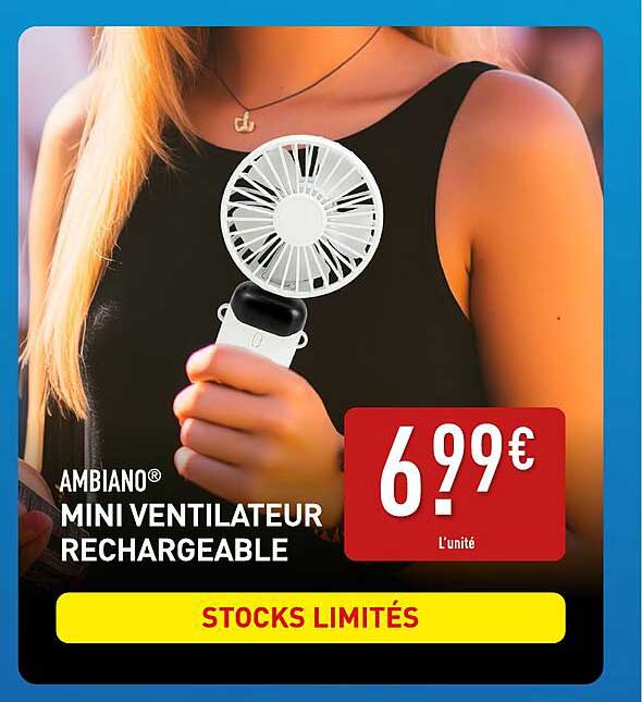 AMBIANO® MINI VENTILATEUR RECHARGEABLE