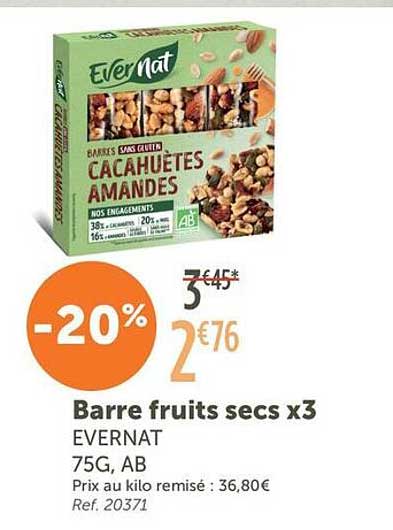 Barre fruits secs x3