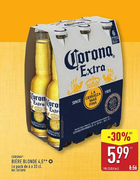 Bière Blonde 4,5% - Pack de 6 x 33 cl